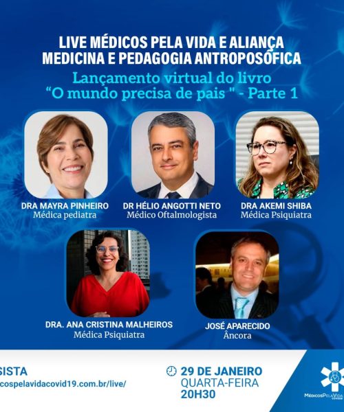 A Lives Especiais em parceria do MPV e Aliança Medicina & Pedagogia Antroposófica desta quarta-feira (29) às 20h30 vai falar sobre o lançamento virtual do livro: “O Mundo Precisa de Pais”